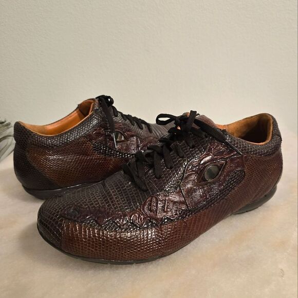Belvedere Corona Brown Genuine Crocodile Chapo Hornback Crocodile Dress Shoe by Belvedere — Levine  main image 3